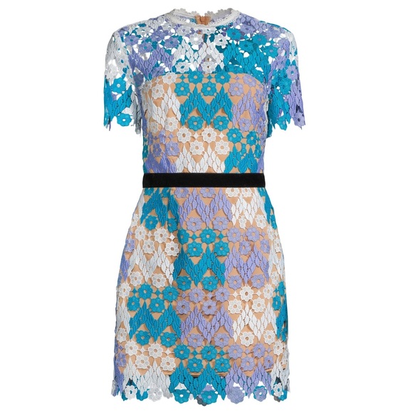 Elliatt Deception Velvet-Trimmed Lace Mini Dress size S NWT - Picture 1 of 12